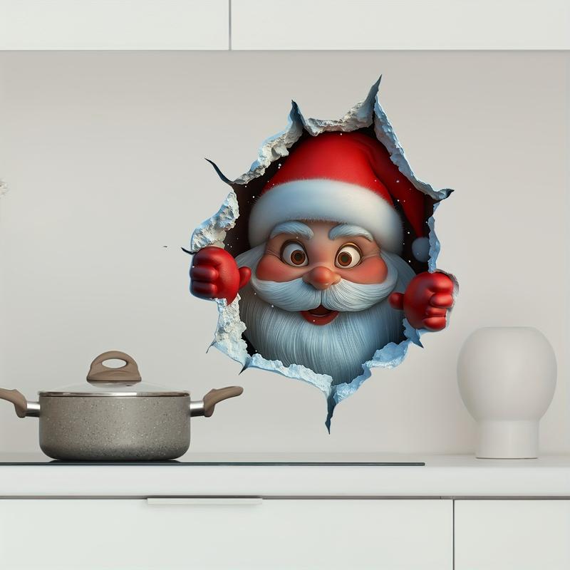 Santa Christmas 3-D Illusion Sticker