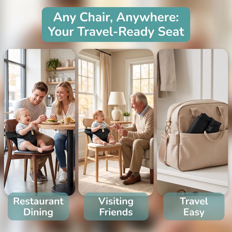 SeatSafe™ Portable Baby Chair Harness Adjustable • Travel-Friendly • Fits Most Chairs