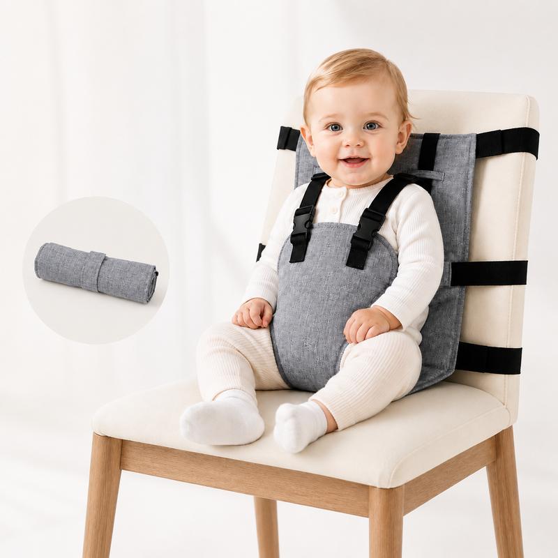 SeatSafe™ Portable Baby Chair Harness Secure Fit • Adjustable Support • Folds for Travel