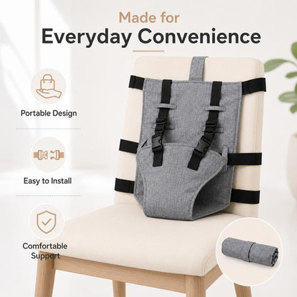 SeatSafe™ Portable Baby Chair Harness Secure Fit • Adjustable Support • Folds for Travel