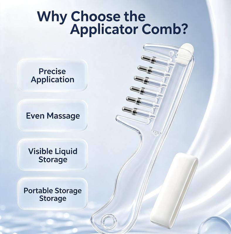 ScalpFlow™ Applicator Comb Refillable • Root Application • Scalp Massage