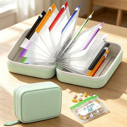 PillPouch™ 14-Day Medication Organizer — 14 Reusable Color-Coded Pouches
