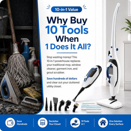 10-in-1 Corded Upright Steam Mop