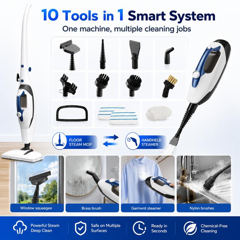 10-in-1 Corded Upright Steam Mop