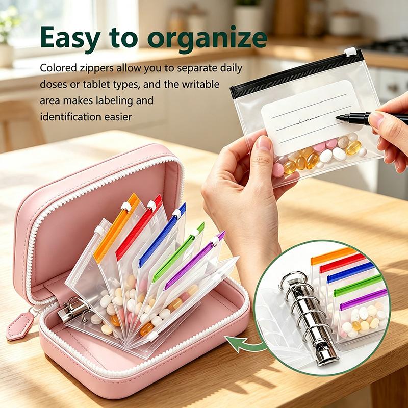 PillPouch™ 14-Day Medication Organizer — 14 Reusable Color-Coded Pouches