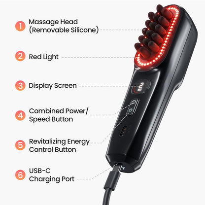 Red Light Lymphatic Scalp Massager™ Lymphatic Massage • Deep Kneading • Scalp & Body