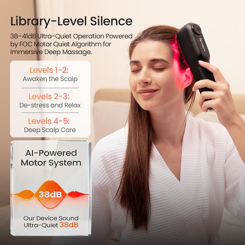 Red Light Lymphatic Scalp Massager™ Lymphatic Massage • Deep Kneading • Scalp & Body