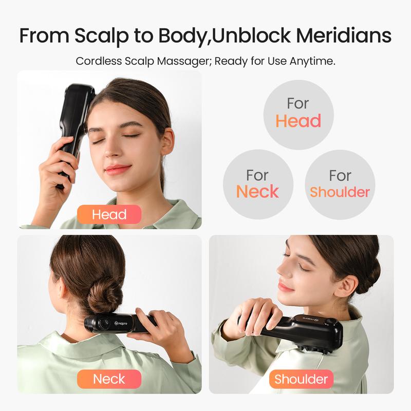 Red Light Lymphatic Scalp Massager™ Lymphatic Massage • Deep Kneading • Scalp & Body