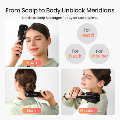 Red Light Lymphatic Scalp Massager™ Lymphatic Massage • Deep Kneading • Scalp & Body
