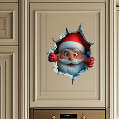 Santa Christmas 3-D Illusion Sticker