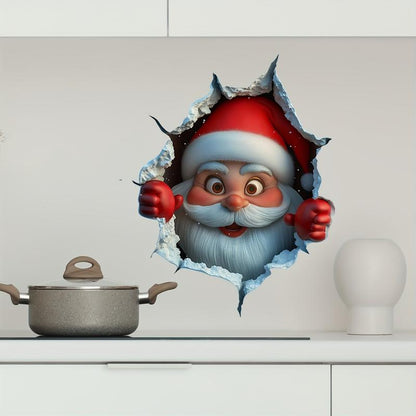Santa Christmas 3-D Illusion Sticker