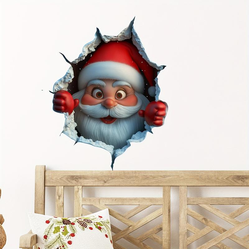 Santa Christmas 3-D Illusion Sticker