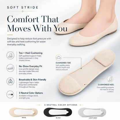 Soft Stride CloudLiner™ — Cushioned No-Show Orthopedic Sock