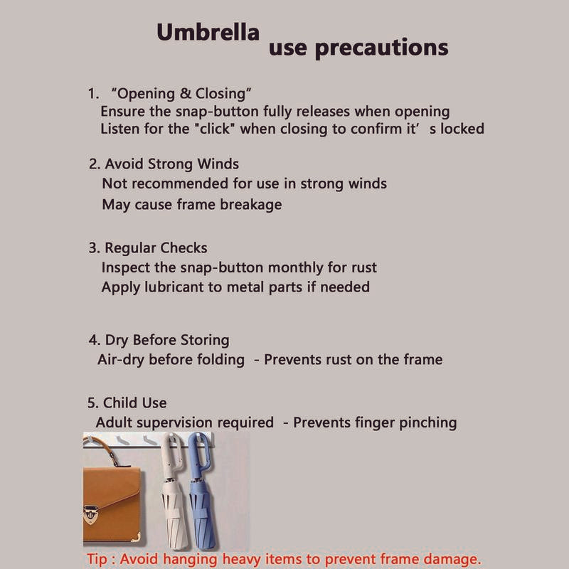 Hanul™ Automatic Umbrella Auto Open • Rotating Loop Handle • Windproof