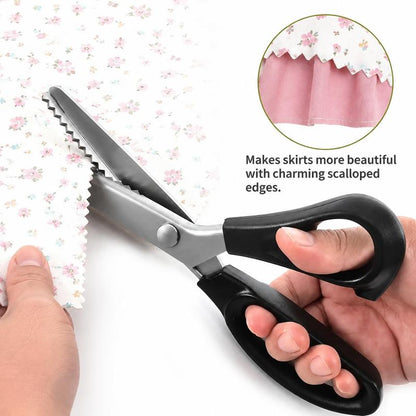 ZigCut™ Fabric Scissors  Serrated Edge • Clean Cuts • Perfect for Sewing & Crafts